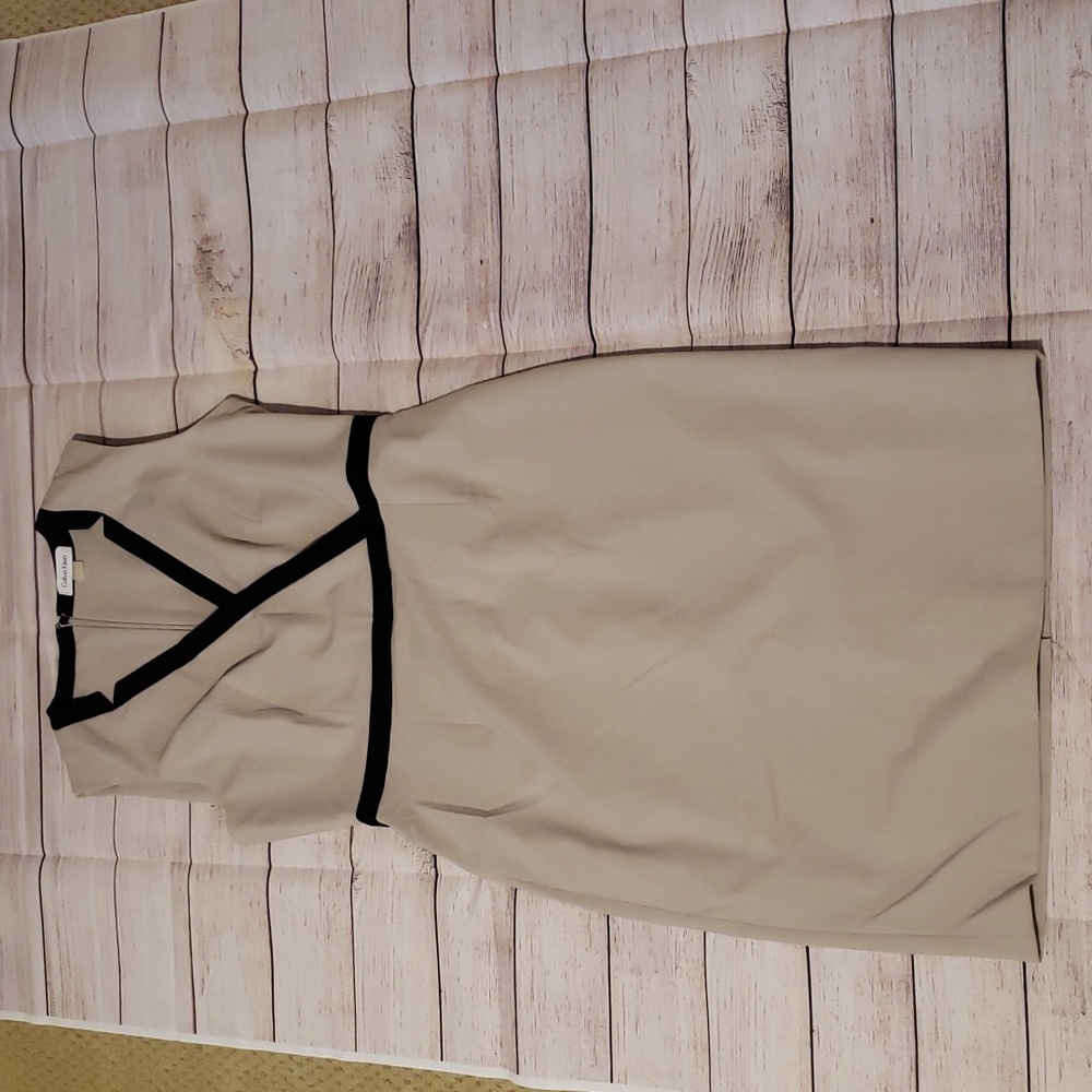 Calvin Klein Tan & Black Dress